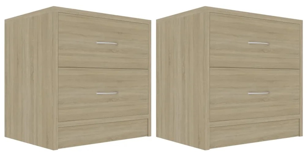 vidaXL Κομοδίνα 2 τεμ. Sonoma Δρυς 40 x 30 x 40 εκ. από Επεξ. Ξύλο