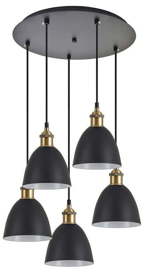 Φωτιστικό Οροφής Adept 77-8772 40x40x300cm 5xE27 60W Black-Gold Homelighting