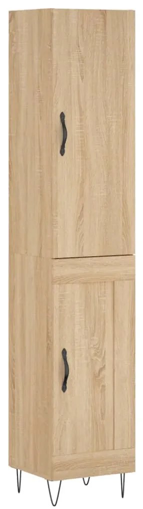vidaXL Μπουφές Sonoma δρυς 34,5 x 34 x 180 εκ. από Επεξεργασμένο Ξύλο