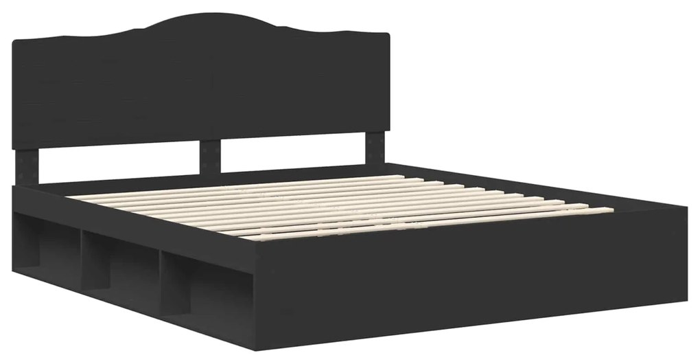vidaXL Σκελετός Κρεβατιού Μαύρο 180 x 200 cm Στερεά ξυλεία πεύκου