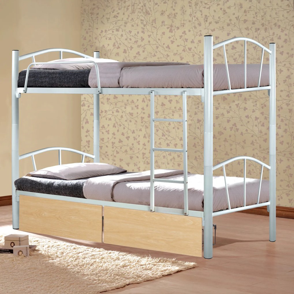 ΚΟΥΚΕΤΑ FLOOR HM21123.01 ΜΕΤΑΛΛΙΚΗ ΛΕΥΚΗ ΜΕ 2 ΕΠΙΔΑΠΕΔΙΑ ΣΥΡΤΑΡΙΑ SONAMA 200x91,5x177,5Yεκ (1 Τεμμάχια)