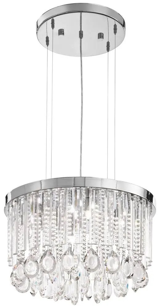 Φωτιστικό Οροφής 93425 Calaonda G9/7 Ø500 Κρύσταλλο Chrome Eglo Metal, Glass