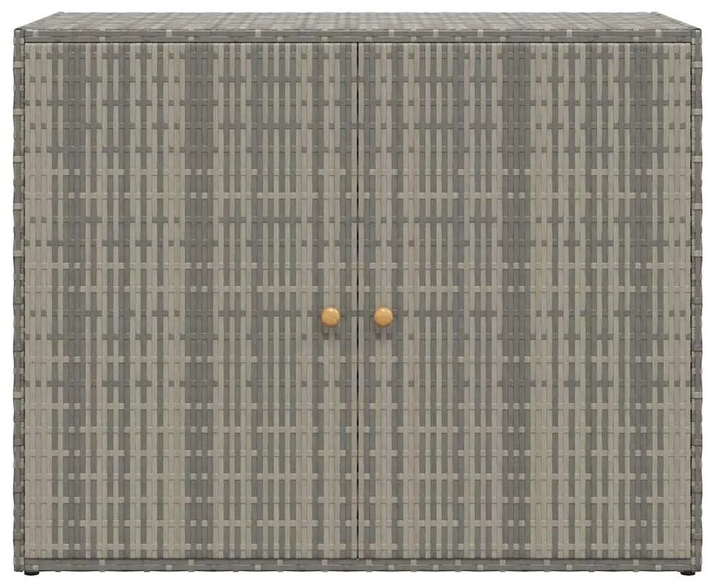 vidaXL Ντουλάπι Αποθήκευσης Κήπου Γκρι 100x55,5x80 εκ. Συνθετικό Ρατάν
