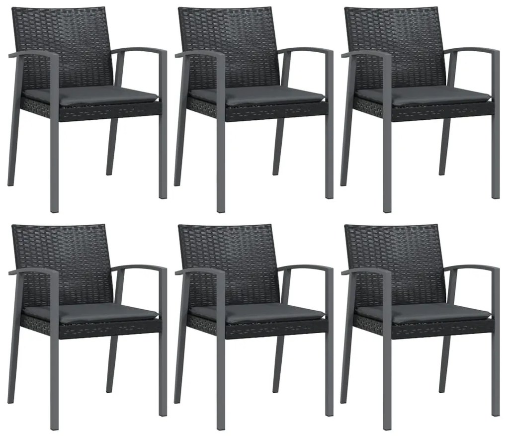 vidaXL Σετ Τραπεζαρίας Κήπου 7 τεμ. Συνθ. Ρατάν / Ατσάλι με Μαξιλάρια