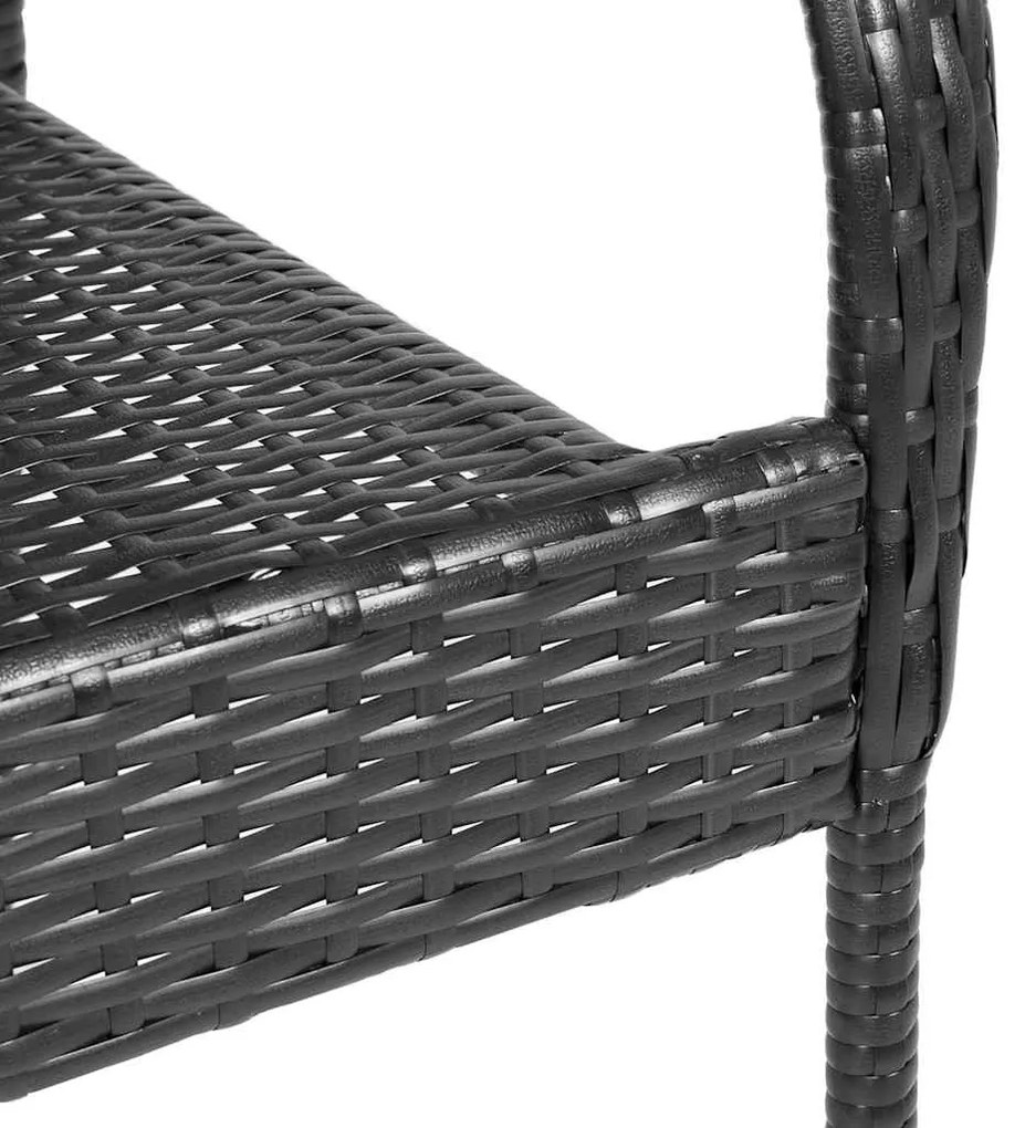 vidaXL Καρέκλες Κήπου Στοιβαζόμενες 2 τεμ. Μαύρες από Συνθετικό Ρατάν