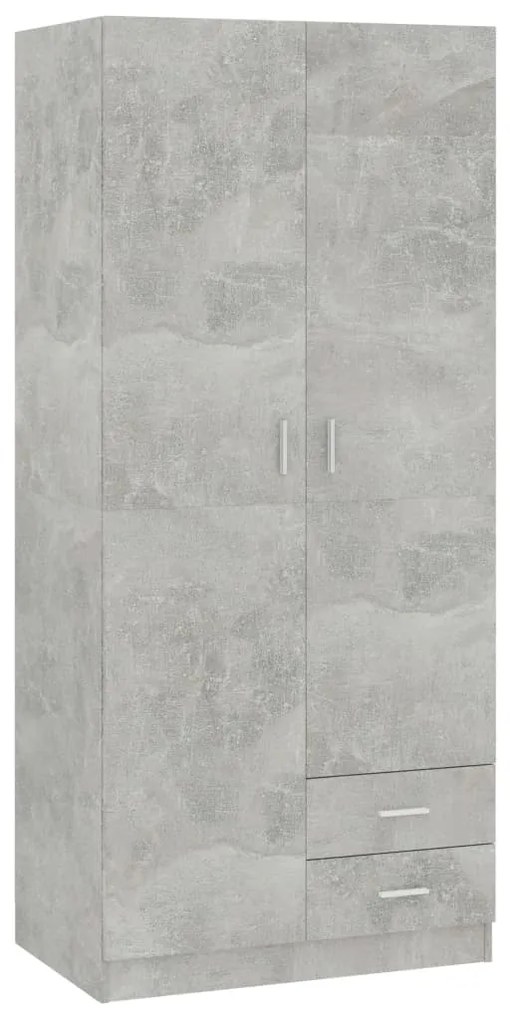 vidaXL Ντουλάπα Γκρι του Σκυροδέματος 80 x 52 x 180 εκ. Επεξ. Ξύλο