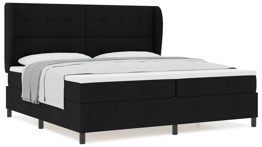 vidaXL Κρεβάτι με Στρώμα Μαύρο 200x200 cm
