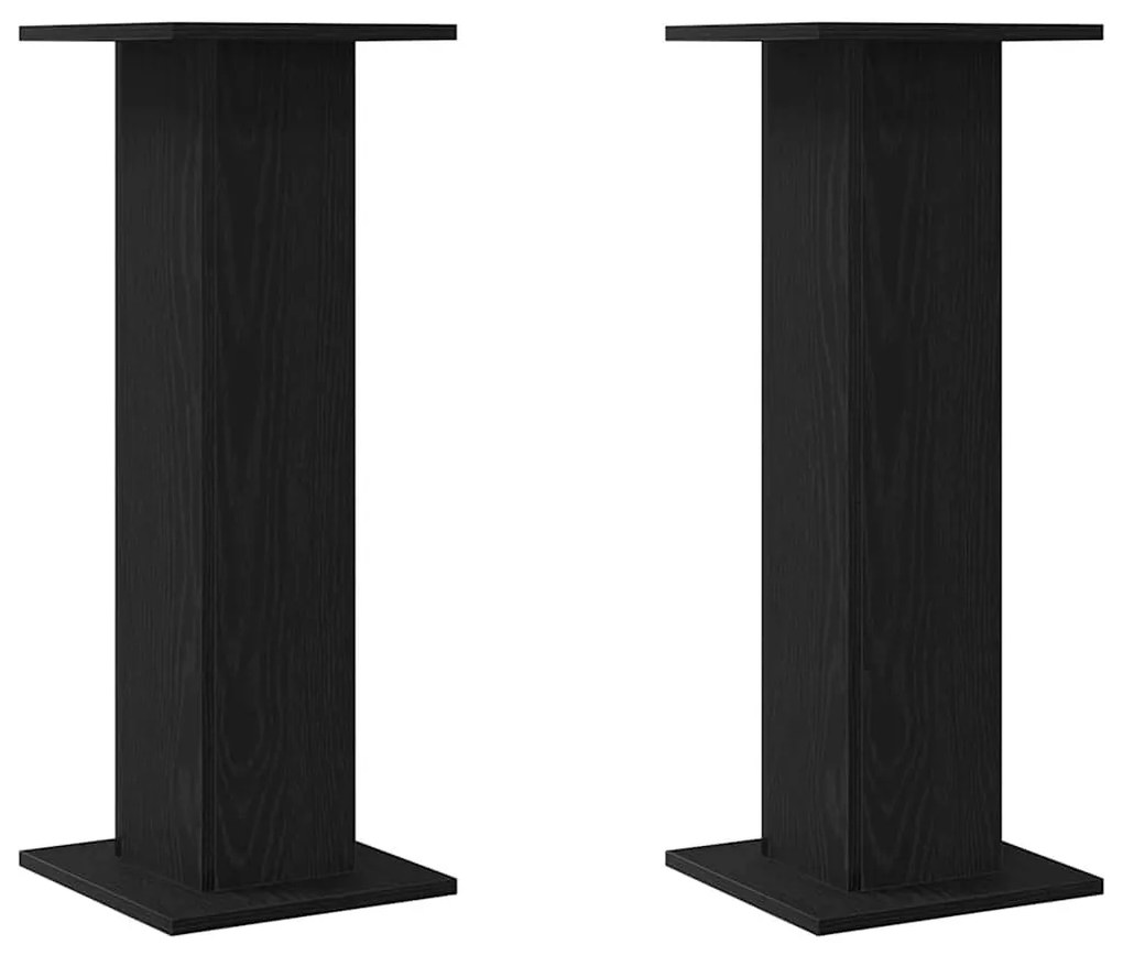 vidaXL Στήριγμα Φυτών 2 τεμ Μαύρη Δρυς 30x30x80 εκ Επεξεργασμένο Ξύλο