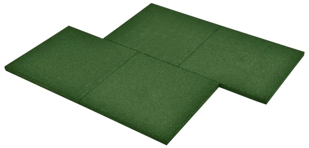 vidaXL Πλάκες Δαπέδου Ασφαλείας 6 τεμ. Πράσινες 50x50x3 εκ. Καουτσούκ
