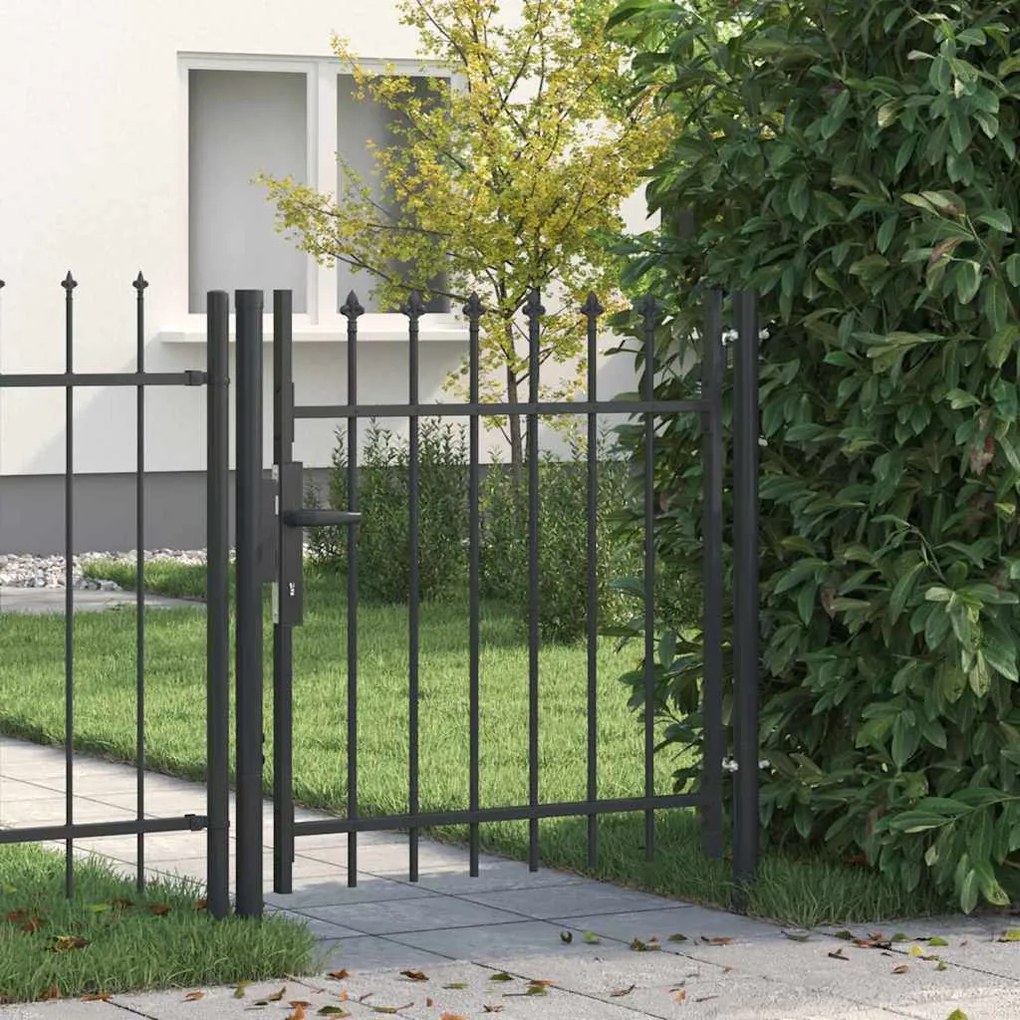 vidaXL Πύλη Φράχτη Γκρι 100 x 100 cm Χάλυβας με Επικάλυψη Πούδρας
