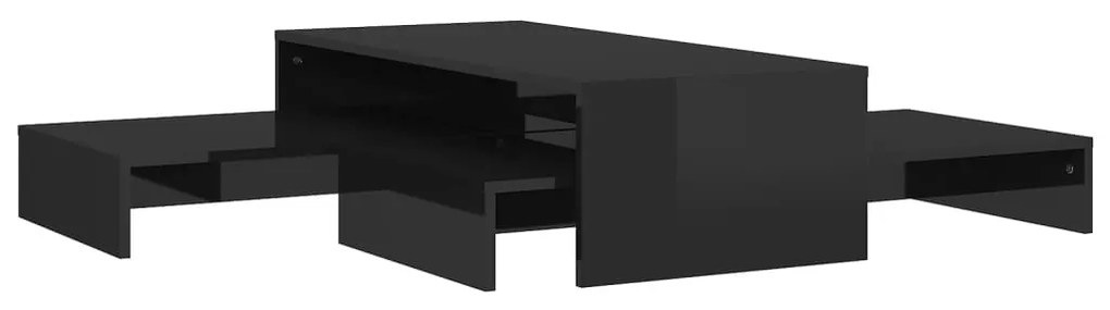 vidaXL Τραπεζάκι Ζιγκόν Γυαλιστερό Μαύρο 100x100x26,5 εκ. Μοριοσανίδα