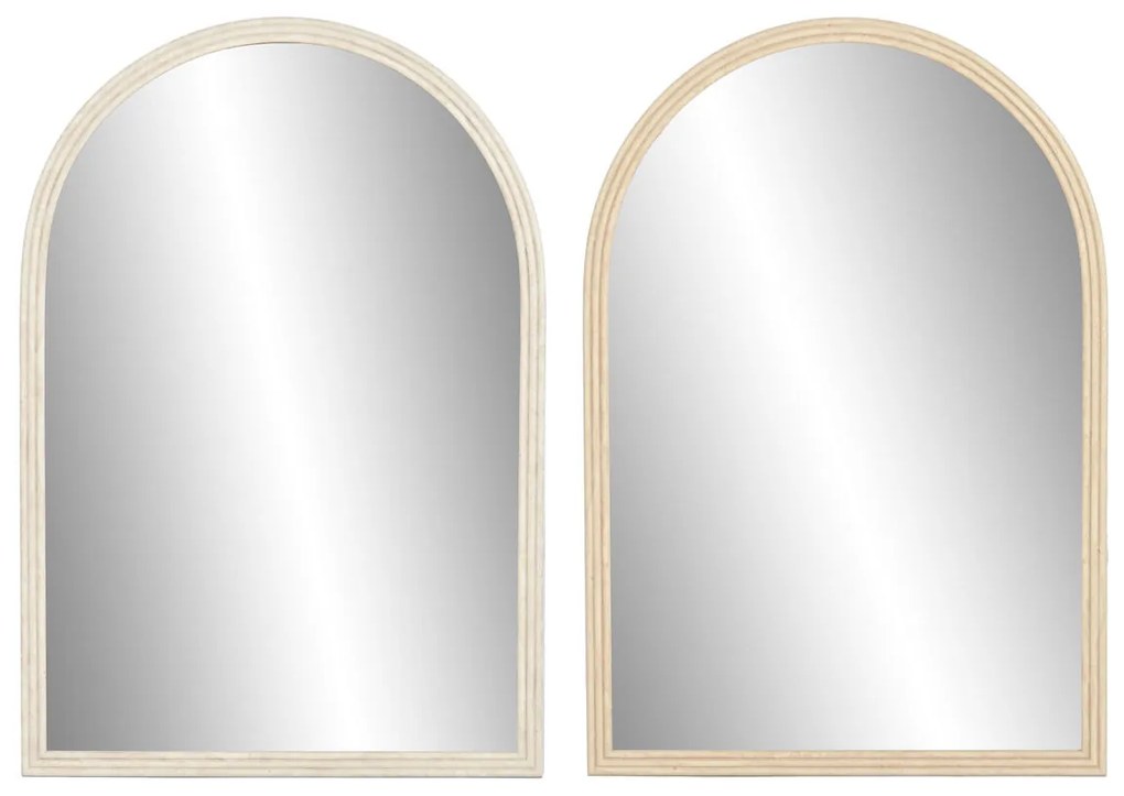 Τοίχο καθρέφτη Home ESPRIT Μπεζ Φυσικό Scandi (x2)