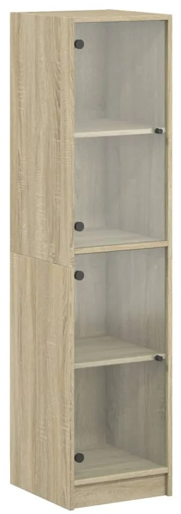 vidaXL Ντουλάπι Sonoma Δρυς 35 x 37 x 142 εκ. με Γυάλινες Πόρτες