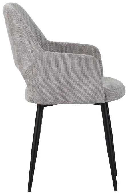 Καρέκλα - Πολυθρόνα Factols Inart μπεζ-γκρι ύφασμα-πόδι μαύρο μέταλλο 53x61x84εκ 2αδα 53x61x84 εκ.