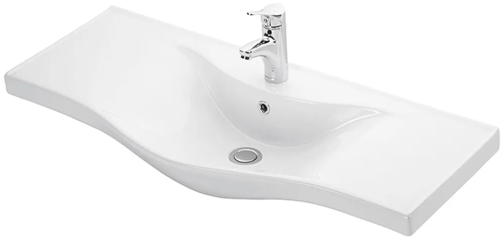 Νιπτήρας Ένθετος Επίπλου Basic 100 3WAY100PC0 100x46cm White Πορσελάνη