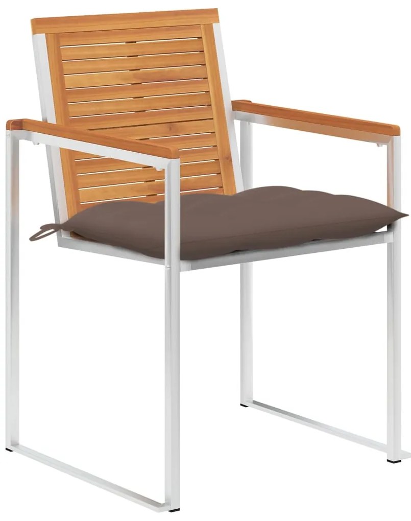 vidaXL Καρέκλες Κήπου 8 τεμ. από Μασίφ Ξύλο Ακακίας με Μαξιλάρια