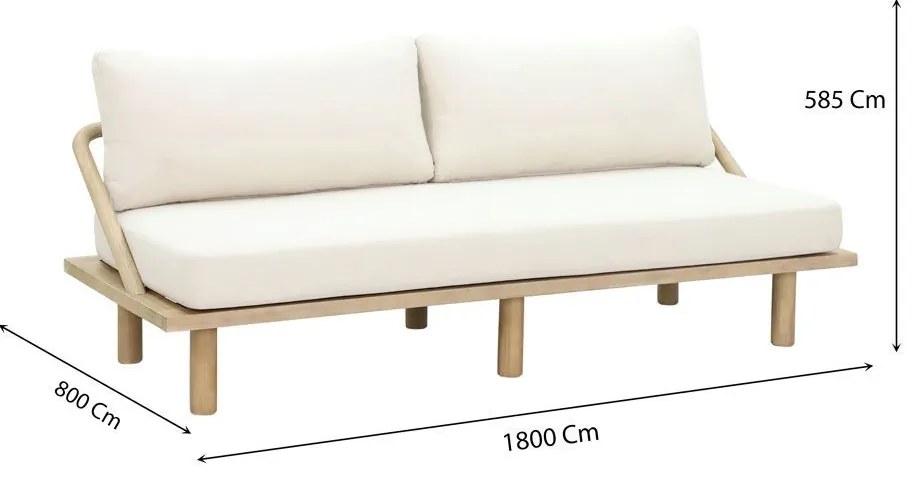 ΚΑΝΑΠΕΣ ΚΡΕΒΑΤΙ SIESTA ΦΥΣΙΚΟ CREAM 180x80x59