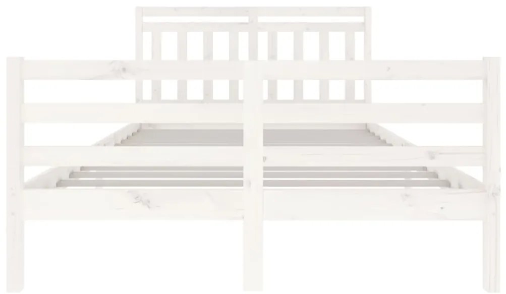 vidaXL Πλαίσιο Κρεβατιού Λευκό 140 x 200 εκ. από Μασίφ Ξύλο