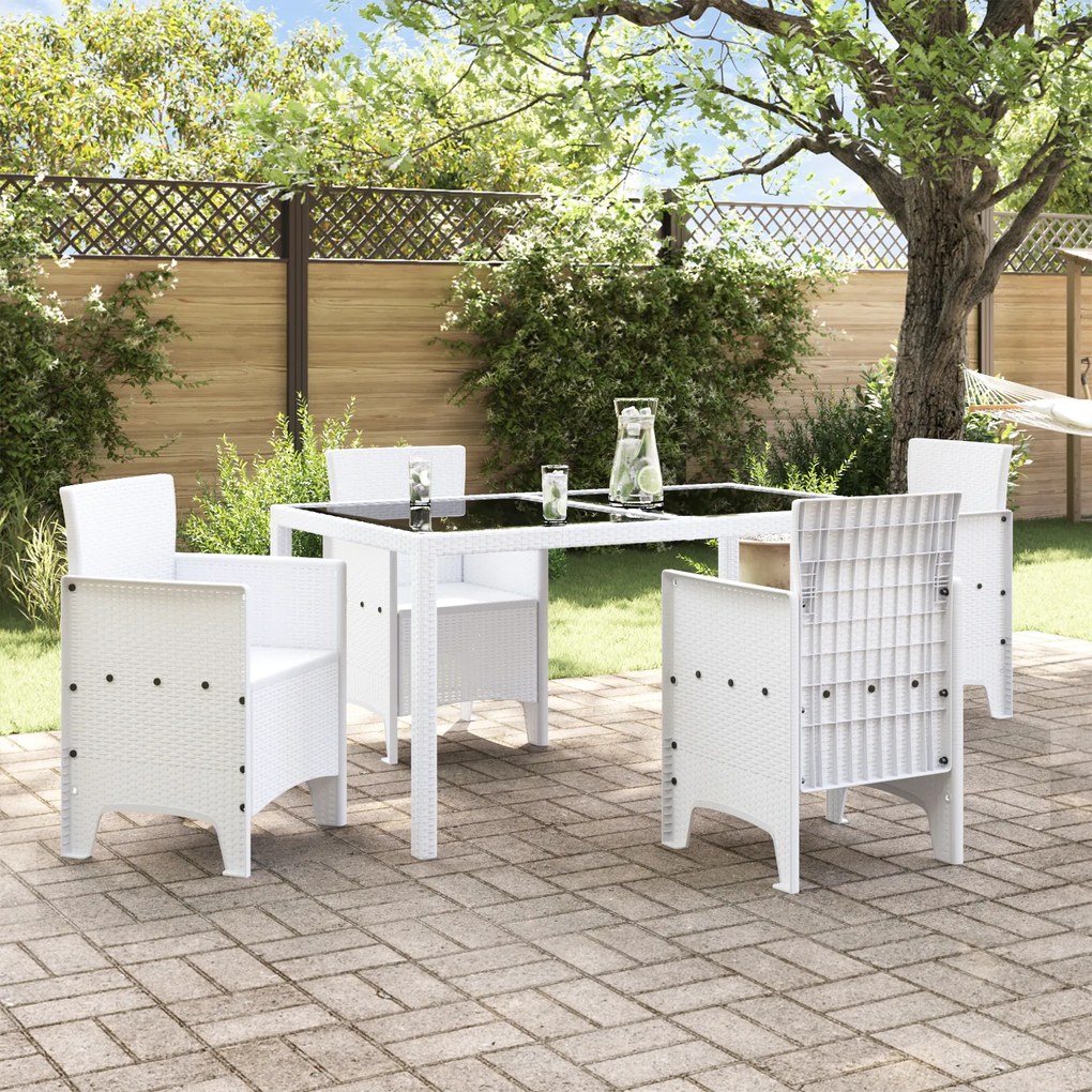 vidaXL Καρέκλα Κήπου 4 pcs Λευκό 53 x 49 x 85 εκ. PP