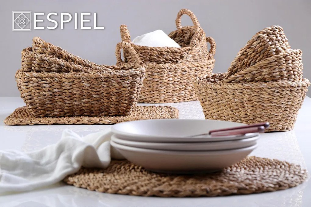 ΨΩΜΙΕΡΑ ΟΒΑΛ ΜΕ ΧΕΡ. M SEAGRASS 24Χ14Χ8 ΕΚ (smB) ΣΕΤ 6 τμχ - ESPIEL - KAG127