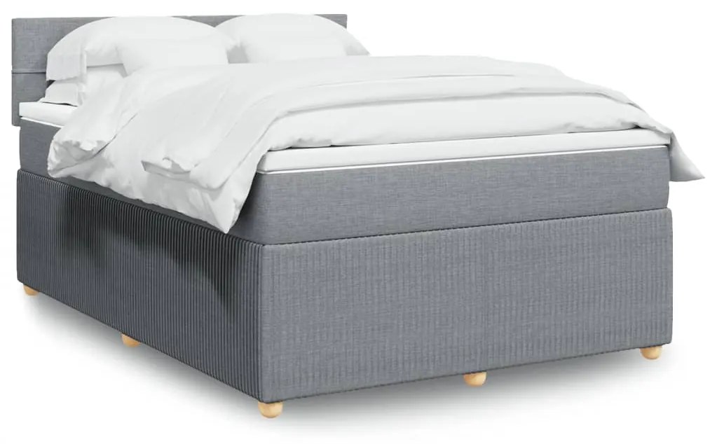 vidaXL Κρεβάτι Boxspring με Στρώμα Αν. Πράσινο 160x200εκ Υφασμάτινο