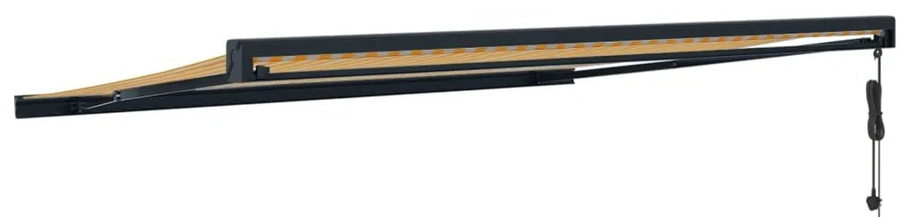 vidaXL Τέντα Πτυσσόμενη Κίτρινη/Λευκή 4,5 x 3 μ. από Ύφασμα/Αλουμίνιο