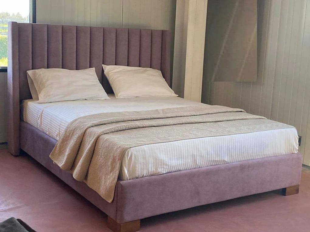 Κρεβάτι Ντυμένο "STYLE" για στρώμα 160χ200 υπέρδιπλο με επιλογή χρώματος - Λιλά
