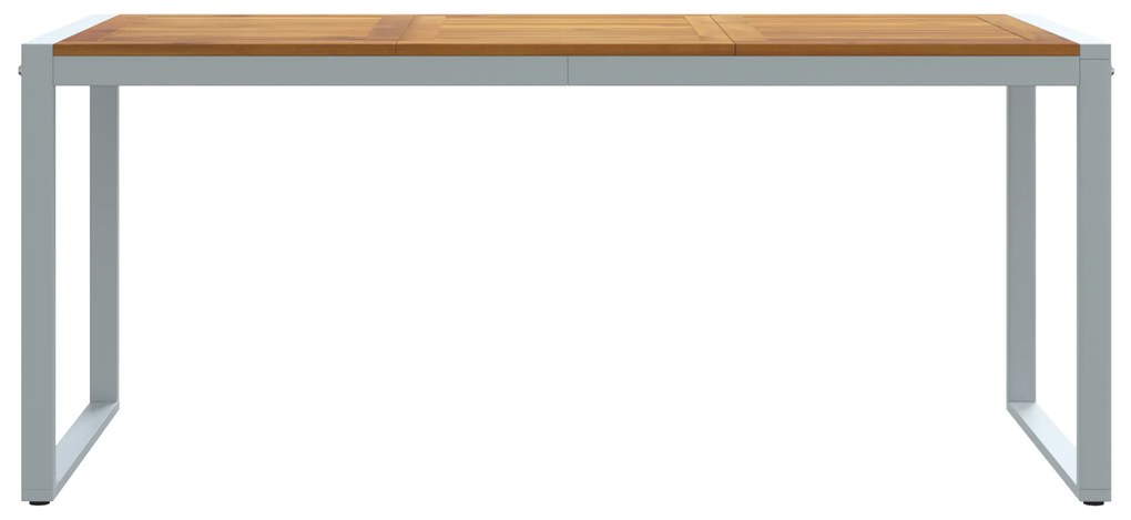 vidaXL Τραπέζι Εξωτερικού Χώρου Γκρι 180x90x75 εκ. Από Χάλυβα & Στερεό Ξύλο Ακακίας