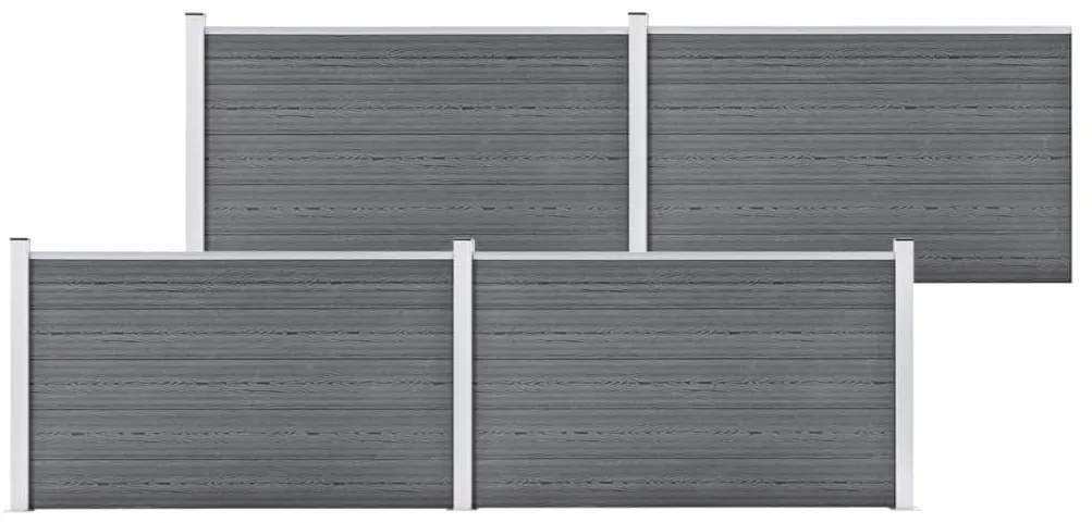 vidaXL Πάνελ Περίφραξης Γκρι 699 x 106 εκ. από WPC