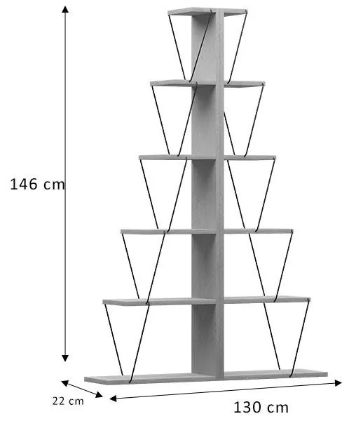 Βιβλιοθήκη mini Tars ανθρακί-μαύρο 130x22x146εκ 130x22x146 εκ.