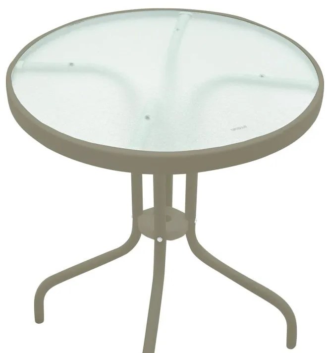 Σετ κήπου Τραπεζαρία Watson-Lindaria σετ 3τεμ μέταλλο σαμπανιζέ-γυαλί Φ60x70 εκ. 60x60x70 εκ.