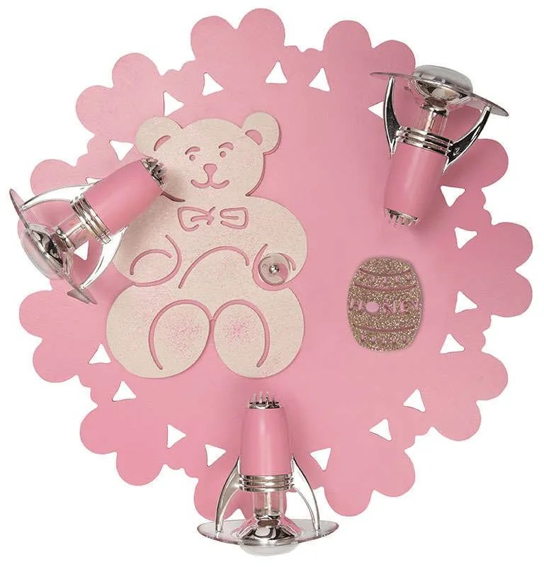 Φωτιστικό Οροφής Παιδικό Honey III 3661 Pink-Ecru Nowodvorski Metal, Plastic