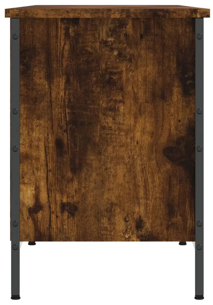 vidaXL Παπουτσοθήκη Καπνιστή Δρυς 131 x 35 x 50 εκ. από Επεξεργ. Ξύλο