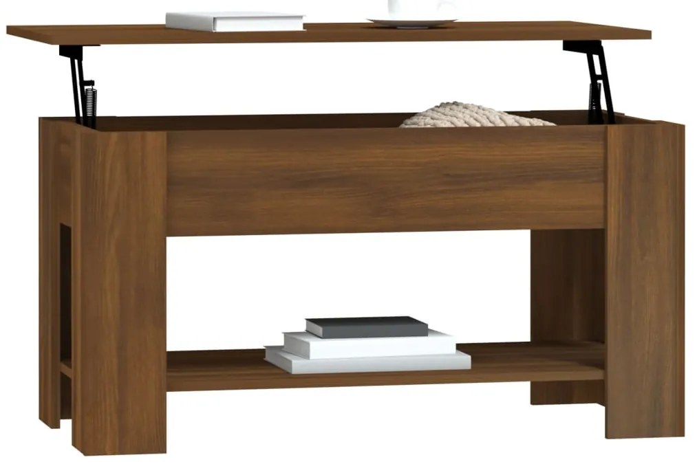 vidaXL Τραπεζάκι Σαλονιού Καφέ Δρυς 101x49x52 εκ. Επεξεργασμένο Ξύλο