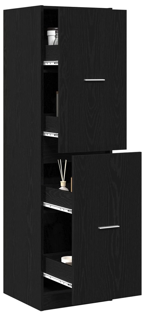 vidaXL Ντουλάπι Αποθήκης Μαύρης Βελανιδιάς 40x41x144,5 εκ Επεξεργασμένου Ξύλου