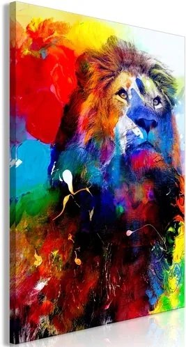 Πίνακας - Lion and Watercolours (1 Part) Vertical - 60x90