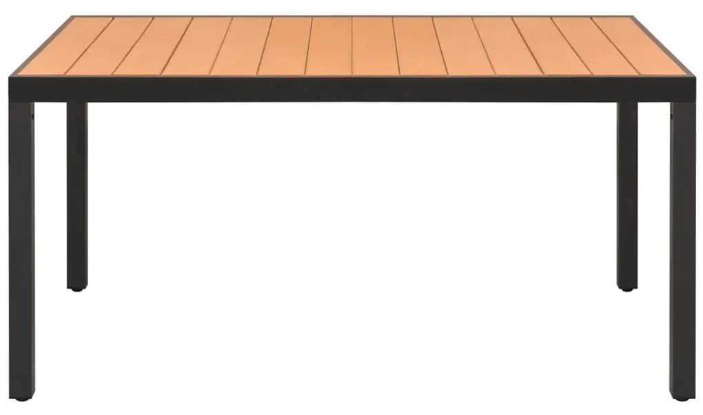 vidaXL Τραπέζι Κήπου Καφέ 150 x 90 x 74 εκ. από Αλουμίνιο / WPC
