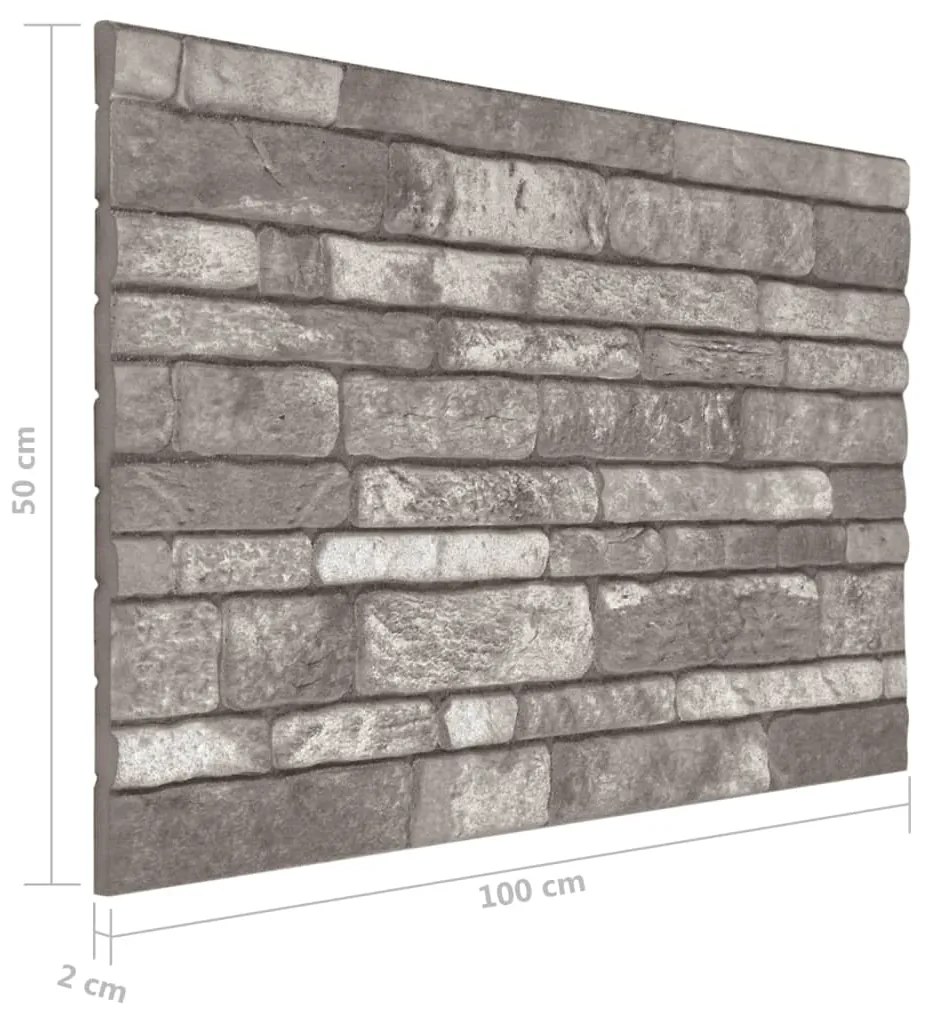 Πάνελ Τοίχου 3D 10 τεμ. Σχέδιο Τούβλα Σκούρο Γκρι EPS - Γκρι