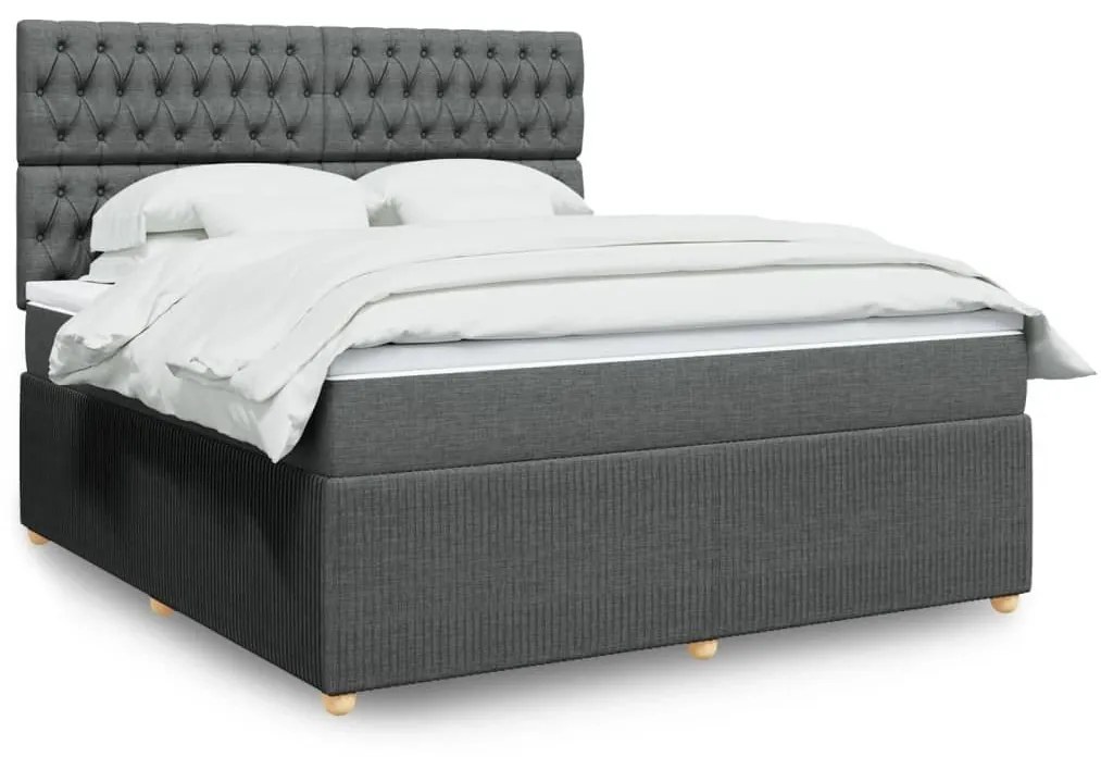 ΚΡΕΒΑΤΙ BOXSPRING ΜΕ ΣΤΡΩΜΑ ΣΚΟΥΡΟ ΓΚΡΙ 180X200 ΕΚ ΥΦΑΣΜΑΤΙΝ 3292143