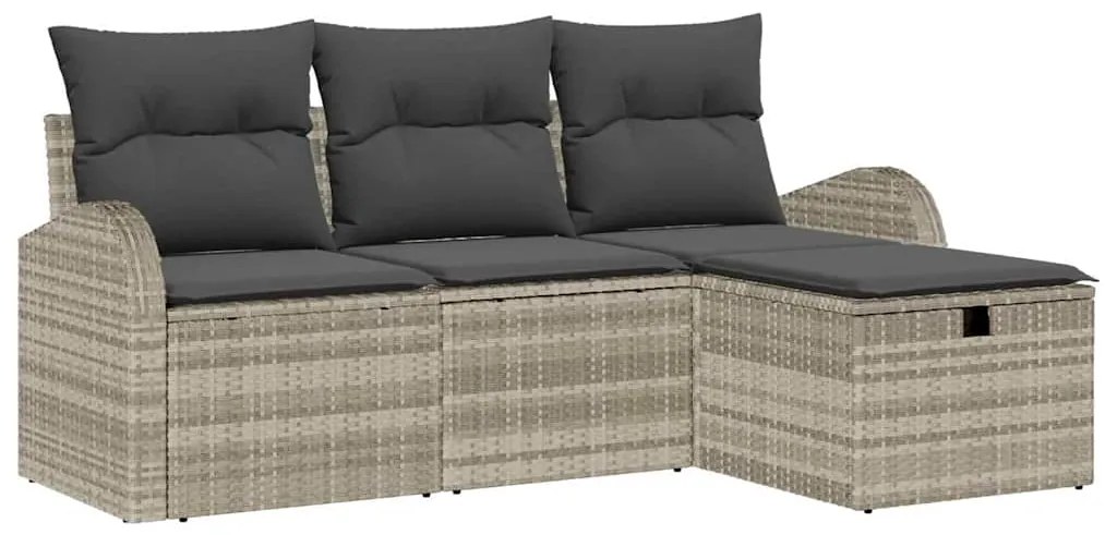 vidaXL Σετ Καναπέ Κήπου 4 pcs Ανοιχτό γκρι 179 x 117 x 85 εκ.