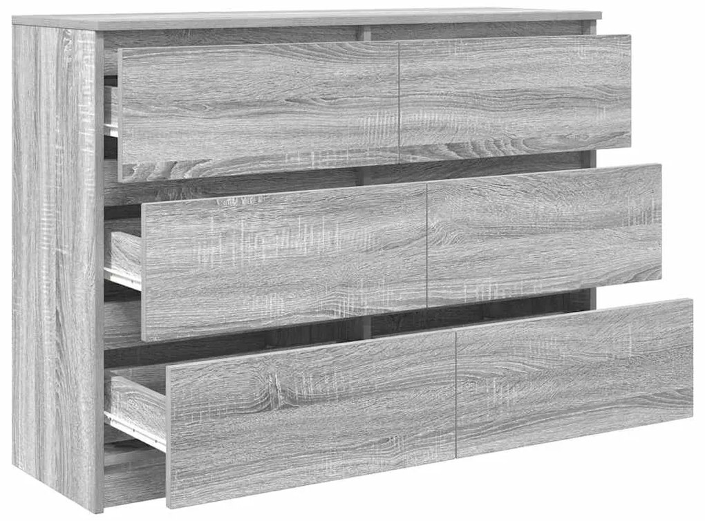 vidaXL Sideboard Γκρι Sonoma 100x35x76 cm Ξύλινο μηχανουργικό ξύλο