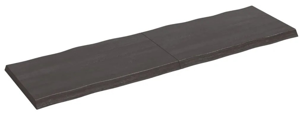 Επιφ Τραπεζιού Αν Καφέ 200x60x(2-6)εκ.Ακατέργ. Μασίφ Ξύλο Δρυός - Καφέ