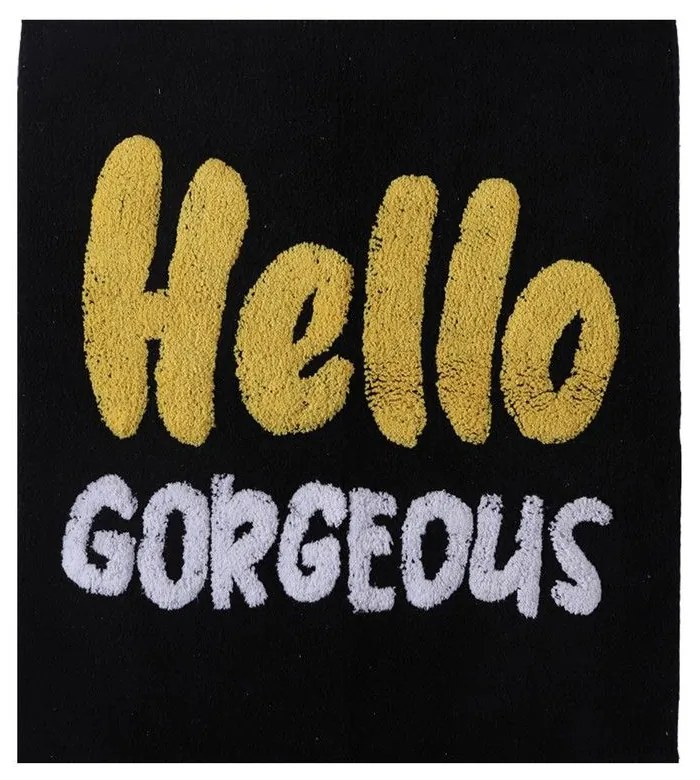 Ταπέτο Μπάνιου Hello Gorgeous Black Nef-Nef 80 x 80 100% Cotton