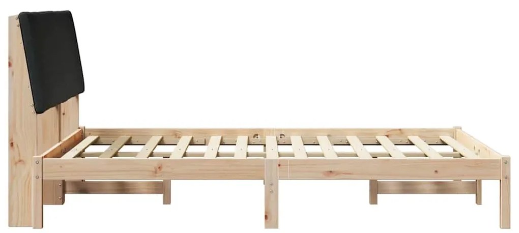 vidaXL Σκελετός Κρεβατιού με κεφαλάρι Καφέ και μαύρο 160 x 200 cm