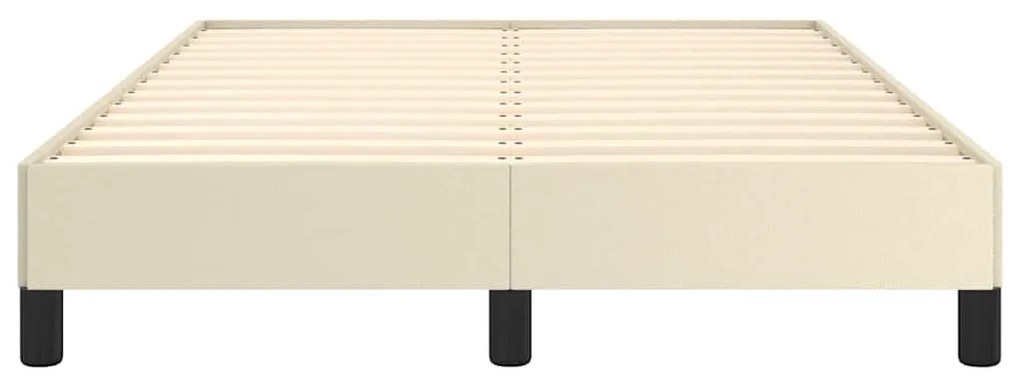 vidaXL Πλαίσιο Κρεβατιού χωρίς στρώμα Κρεμ 120x190 εκ.Συνθ. Δέρμα