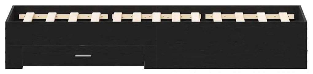 vidaXL Κρεβάτι με Συρτάρια Μαύρη δρυς 120 x 200 cm Επεξεργασμένο ξύλο