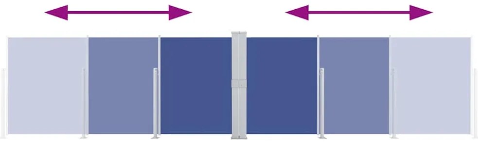 vidaXL Σκίαστρο Πλαϊνό Συρόμενο Μπλε 140 x 600 εκ.