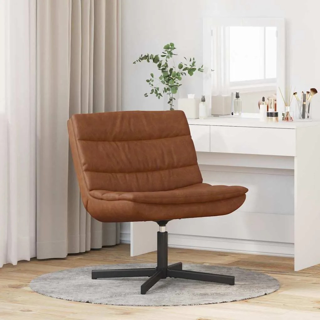 vidaXL Περιστρεφόμενη καρέκλα Καφέ 63 x 75 x 76 εκ Τεχνητό δέρμα