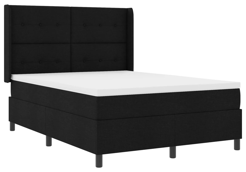 vidaXL Μαύρο Κρεβάτι με Στρώμα 160x200 εκ