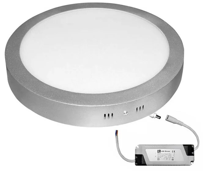 Adeleq Led Φωτιστικό Επίτοιχο Αλουμινίου Στρογγυλό 24W 3000K Ασημί D300 21-02531600